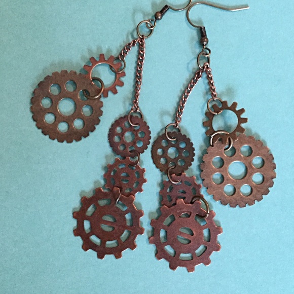 Steampunk Earrings, Unique Earrings, One Of a Kind - Picture 6 of 8